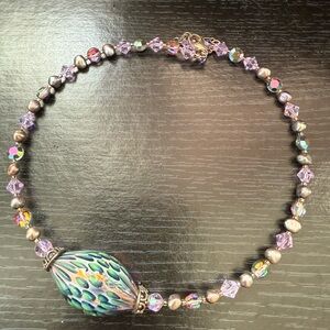 Sterling Silver Murano Glass Choker Necklace